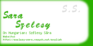 sara szelesy business card
